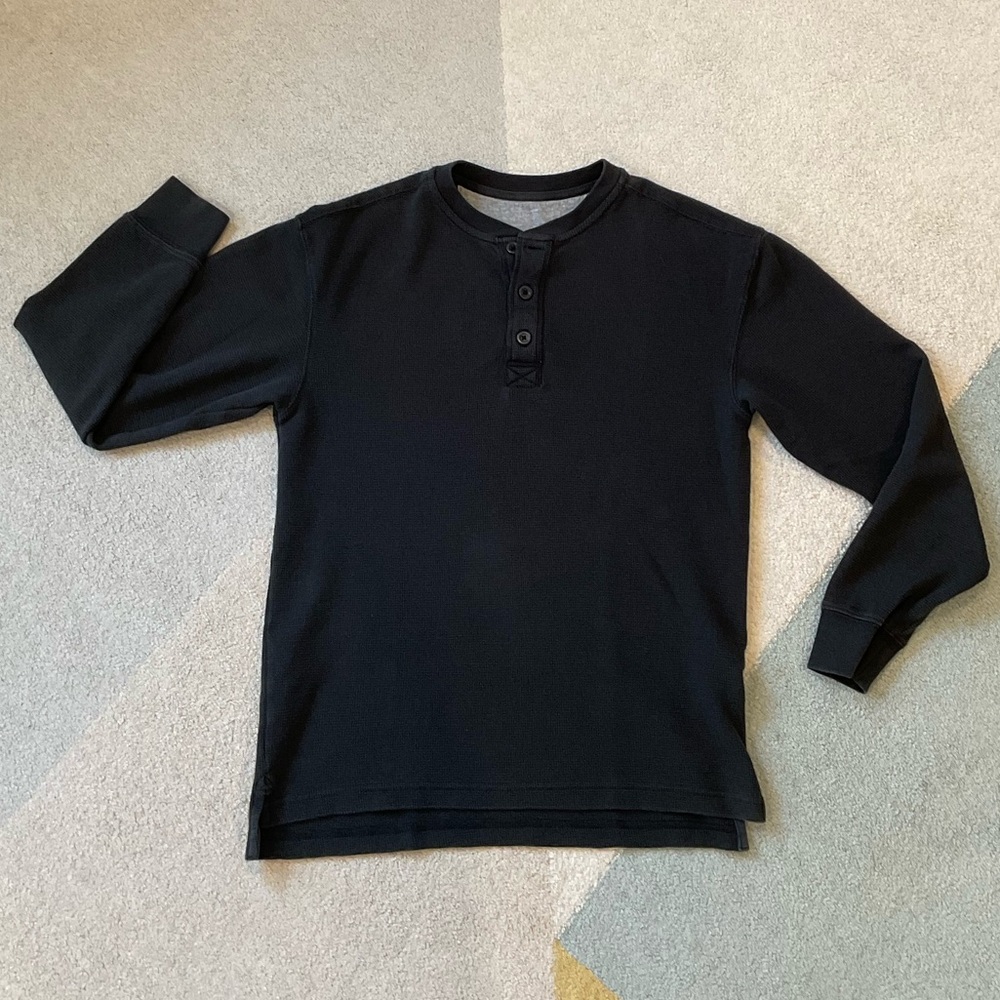 Brandy Melville Quarter Button Thermal Long Sleeve Shirt